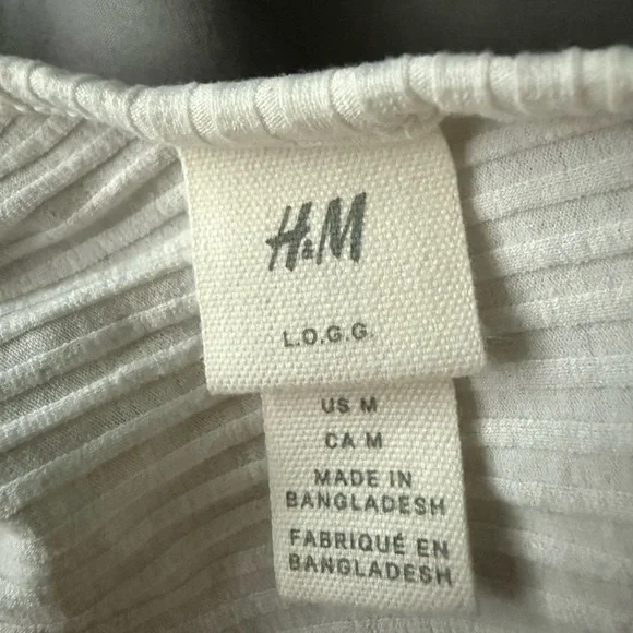 H&M White Ribbed Blouse - Picture 3 of 3
